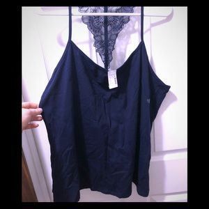 Maurices Navy Tank w/lace racerback size 1